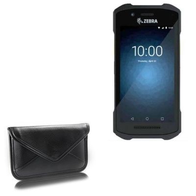 BoxWave Case Compatible with Zebra TC26 CBRS - Elite Leather Messenger Pouch, Synthetic Leather Cover Case Envelope Design - Jet Black
