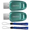 SanDisk Ultra Eco USB 3.2 Flash Drive 2-Pack 64GB Gen 1 USB-A High Performance Thumb Drive for Computers, Laptops, Desktops 100MB/s (SDCZ96-064G-G46) Bundle with (2) Everything But Stromboli Lanyards view 1