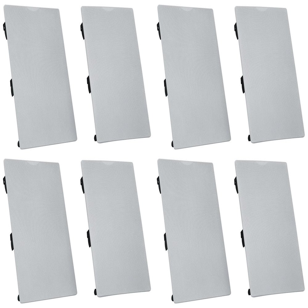 Rockville WA6570 6.5" 70V Commercial/Restaurant in-Wall Speakers, Kevlar Woofer, Silk Dome Tweeter, 40W/20W/10W/5W Taps, Paintable Flush Mount Grills, 8-Piece