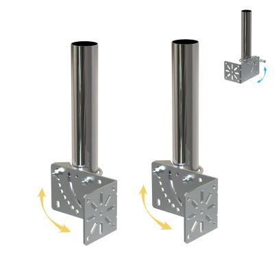 Amazmount 2PCS 1.5" Diameter Universal Outdoor Adjustable Antenna Mount Pole Bracket to Wall Weather Station 10" Length Antenna Mast Mounting Pole Clamp Kit