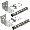 Amazmount 2PCS 1.5" Diameter Universal Outdoor Adjustable Antenna Mount Pole Bracket to Wall Weather Station 10" Length Antenna Mast Mounting Pole Clamp Kit view 2