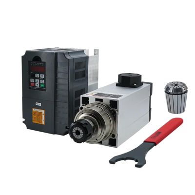 GDZ120X103 6KW 220V 380V ER32 300Hz 18000Rpm Ceramic Bearing Air Cooling Motor With HY VFD Inverter For Router (Color : 6KW ER32, Size : 380v)