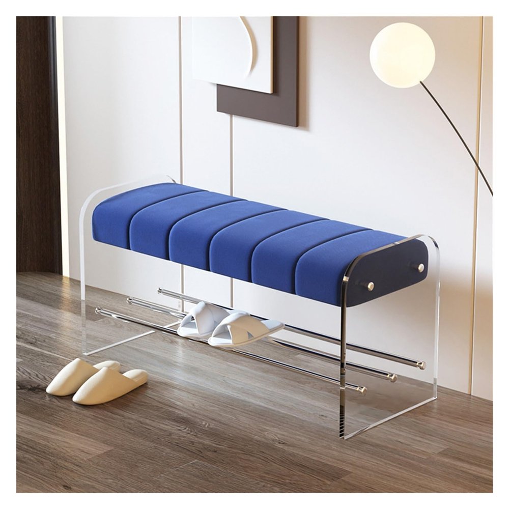 Shoes Shelf Upholstered Storage Bench for Shoes - Seat Shoe Bench with Upholstered Fabric Seat Cushion and Shoe Racks - Perfect for Entryway, Mudroom, Foyer Stackable Shoe Rack ( Color : Bigblue Mug ,