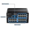 TRENDnet 26-Port Hardened Industrial Gigabit DIN-Rail Switch, TI-G262, 24 x Gigabit Ports, 2 x Gigabit SFP Ports, 52Gbps Switching Capacity, Lifetime Protection, Black view 3