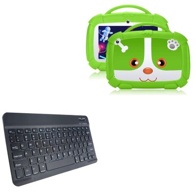 BoxWave Keyboard Compatible with KUNWFNIX Q718 (7 in) - SlimKeys Bluetooth Keyboard, Portable Thin with Chiclet-Style Keys - Jet Black