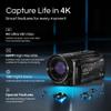 Minolta Waterproof Camcorder  4K Ultra HD Video, 56MP Photos, 18X Zoom, 3-inch LCD Screen, Time Lapse, Loop Recording, Photo Burst, Anti-Shake, Webcam Mode, HDMI/USB (Blue) view 2