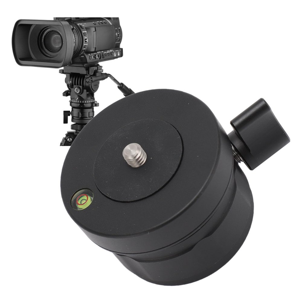 Tripod Head Leveling Base Camera Leveler, Leveling Base with Bubble Level, 1/4in 3/8in Thread, + / - 5 Precise Angle Adjustment for Macro Panoramic Photography