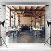 10x6.5ft Office Backdrop Modern Office Interior Red Brick Wall Photography Background Virtual Home Office Video Banner Indoor Decorations Supplies Photo Booth Props view 3