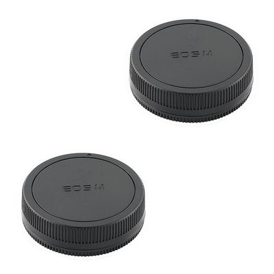 2 Pack Rear Lens Cap and Camera Body Cap Cover Kit for Canon EOS M200 M100 M50 M50 Mark II M10 M5 M6 M6 Mark II M3 M2 M and More EF-M Mount Mirrorless Camera and Lens