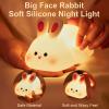 Beszeith Big Face Rabbit Silicone Night Light for Kids,Cute Animal Lamp, Easter Rabbit,Gifts Dimmable Light up Bunny, Nursery Night lamp,Rechargeable Bunny Nightlight, Bedside Lamp for Breastfeeding view 2
