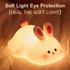 Beszeith Big Face Rabbit Silicone Night Light for Kids,Cute Animal Lamp, Easter Rabbit,Gifts Dimmable Light up Bunny, Nursery Night lamp,Rechargeable Bunny Nightlight, Bedside Lamp for Breastfeeding view 3