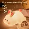 Beszeith Big Face Rabbit Silicone Night Light for Kids,Cute Animal Lamp, Easter Rabbit,Gifts Dimmable Light up Bunny, Nursery Night lamp,Rechargeable Bunny Nightlight, Bedside Lamp for Breastfeeding view 4