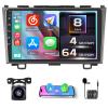 Inefala [8 Core 4+64G] Android 15 Car Radio for Honda CRV 2007-2011 with Carplay Android Auto, 9 Inch HD Touchscreen Car Stereo with GPS WiFi Bluetooth5.0 FM/RDS 32EQ/DSP 59UI SWC Backup Camera MIC view 1