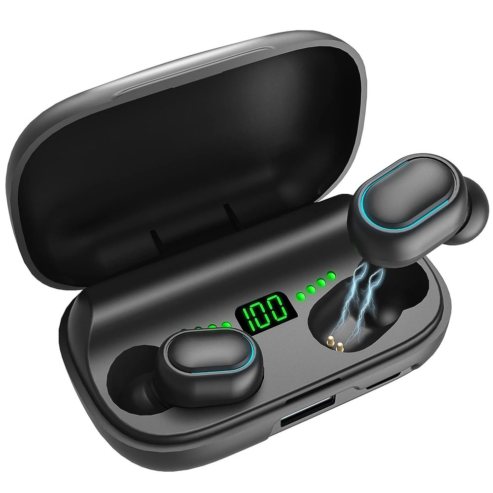 2024 Version True Wireless Bluetooth Earbuds with Charging Case Compatible with Apple & Android, Dual Connect, Built-in Microphone, Stereo Sound in-Ear Bluetooth Headphones Headset - Model 5