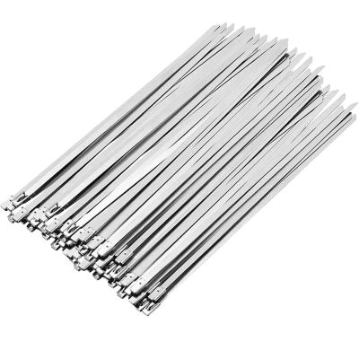 20/40Pcs Stainless Steel Cable Ties Reusable Self-Sealing Fastening Lock up Cable Tie Multi-Purpose Metal Hardware (Color : 40Pcs, Size : 4.6x350mm)