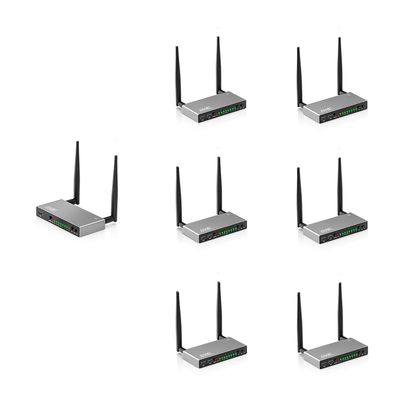 TIMBOOTECH Wireless HDMI Transmitter & 6 Receivers, Multiple TVs, 5.8G HDMI Wireless Extender, 1080P@60Hz, 820FT, KVM, IR Remote, HDMI Loop Out, Live Stream Video &Audio to Multiple Displays(1TX+6RX)