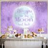 QICAIYUN Love You to The Moon and Back Backdrop Purple Background Stars and Moon Background Adults Newborn Kids Birthday Party Decorations Baby Shower Portrait Backdrop YUNTKYC003 view 3