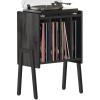 TUTOTAK End Table with Vinyl Holder Display Shelf, Record Player Stand, Record Storage Table, Side Table, Turntable Stand, Nightstand, Charcoal Grey TB01BY045 view 1