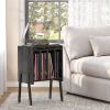 TUTOTAK End Table with Vinyl Holder Display Shelf, Record Player Stand, Record Storage Table, Side Table, Turntable Stand, Nightstand, Charcoal Grey TB01BY045 view 2