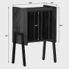 TUTOTAK End Table with Vinyl Holder Display Shelf, Record Player Stand, Record Storage Table, Side Table, Turntable Stand, Nightstand, Charcoal Grey TB01BY045 view 3