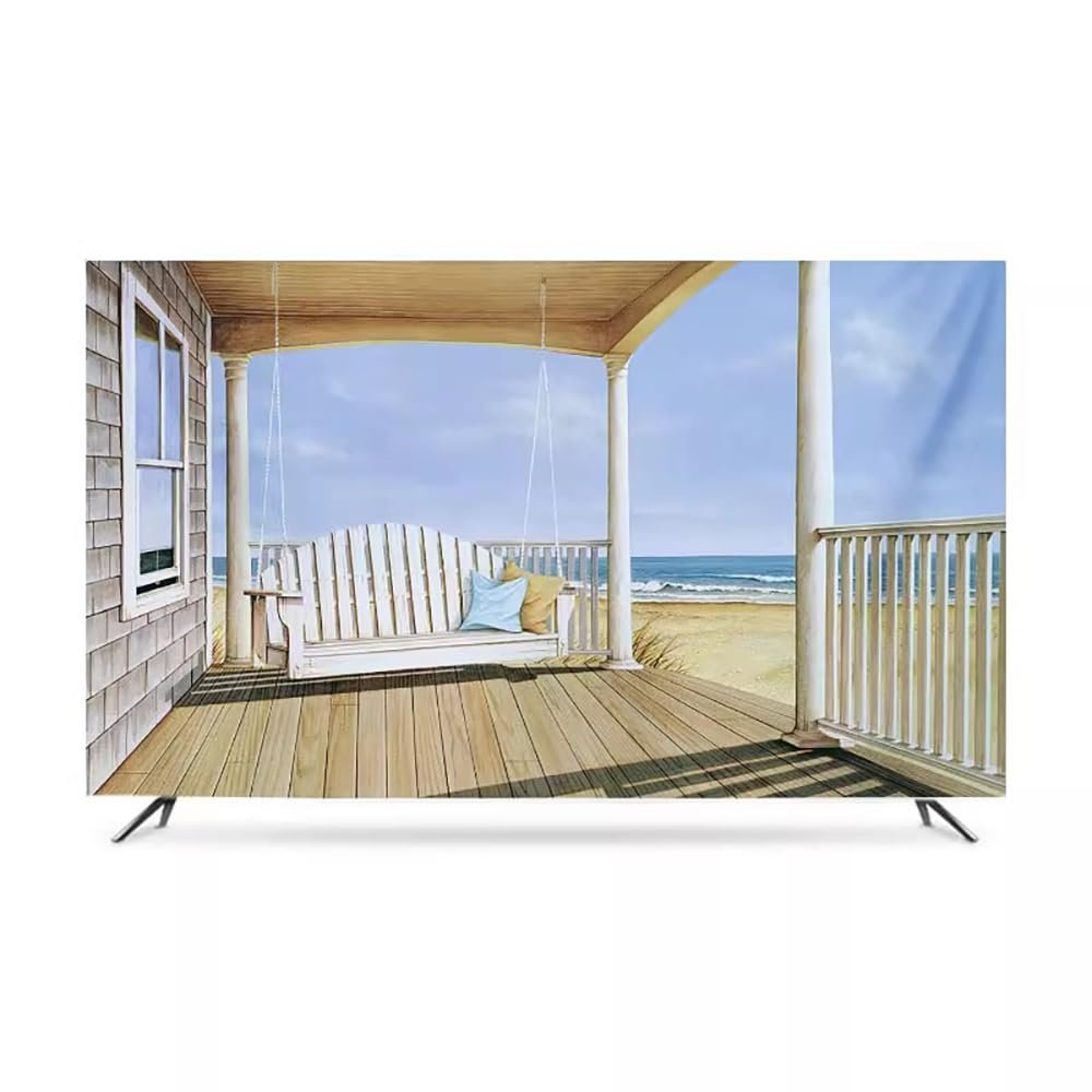 ABANO TV Covers Dust Cover Cloth, Sea Breeze/Warm Sun Computer TV Display Dust Cover Decorative Paintings TV Display Protectors Art TV Screen Dust Proof Protect TV Covers