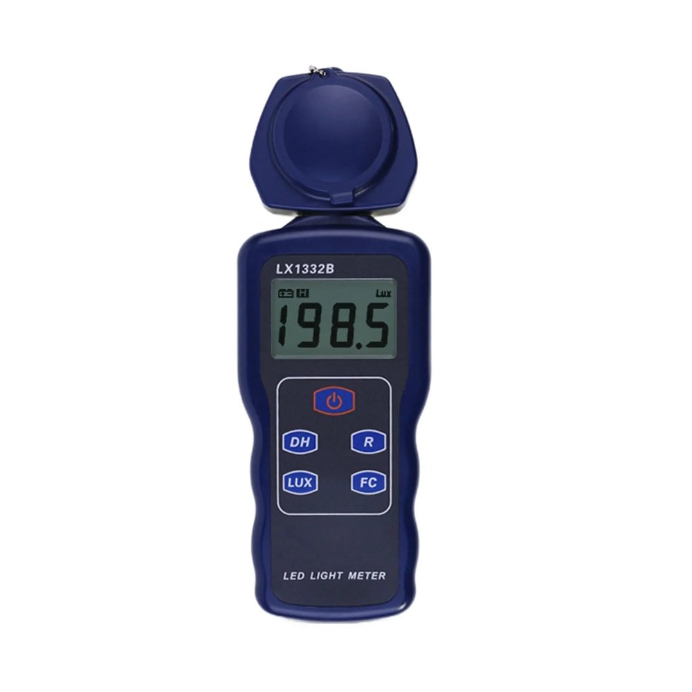 FUNTLY LED Light Meter Digital Display Lux Meter LX1332B Probe Rotate 270 Degrees 0.1Lux200,000Lux LUX/FC Function