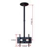 THEGA Adjustable Ceiling TV Mount Bracket - Tilt and Swivel TV Ceiling Mount, Fits Most 37-50 Inch LCD Flat Screen TVs Ceiling TV Mount Bracket, Ceiling/Wall Two Installation (Size : 1.5m) view 2