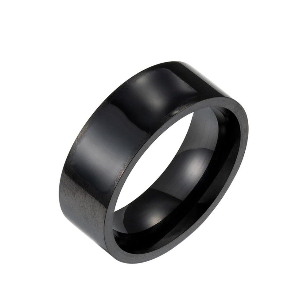 ALIWO Multifunctional Waterproof NFC Smart Ring Smart Wearable Ring Compatible with Android/iOS Apps (Color : Black, Size : 8#)