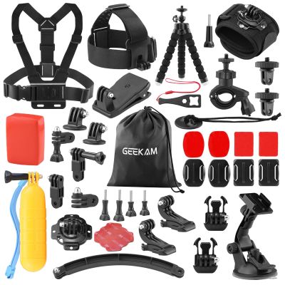 GeeKam Action Camera Accessories Kit - Compatible for GoPro, AKASO, Campark, Crosstour, APEMAN, COOAU, Apexcam, SJCAM, SJ4000 and Waterproof Underwater Sports Camera