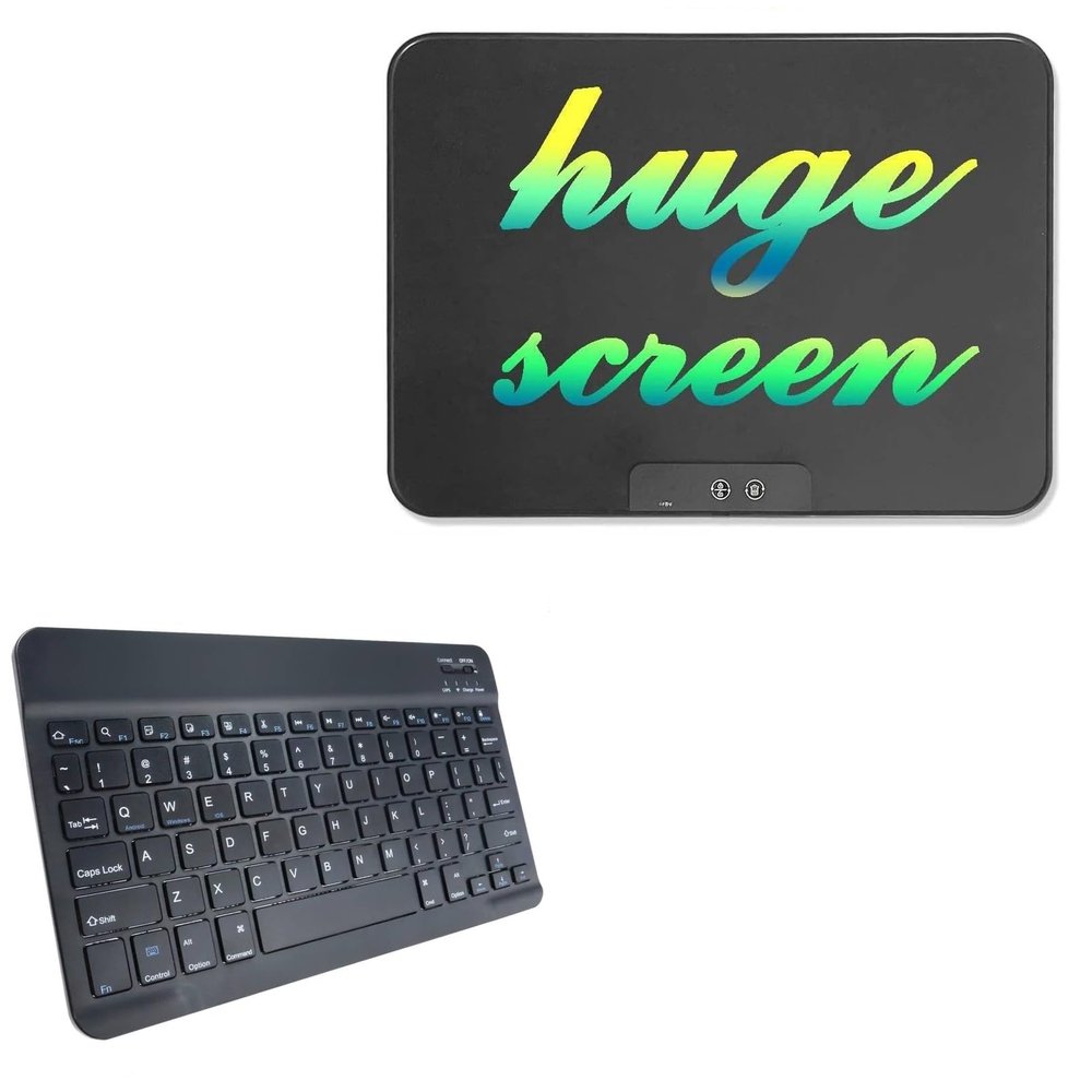 BoxWave Keyboard Compatible with XQZWOLH Writing Tablet (22 in) - SlimKeys Bluetooth Keyboard, Portable Thin with Chiclet-Style Keys - Jet Black