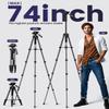 CAMBOFOTO 74 Aluminum Camera Tripod  HeavyDuty Professional Tripod Stand for DSLR & Mirrorless Cameras, Smartphones & GoPro  Lightweight Travel Tripod with 360 Pan Head & Phone Mount view 4