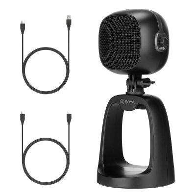 BOYA USB Condenser Gaming Microphone for PC, Mac, PS4, PS5 Computer Plug Play Mic with Gain Control, Volume Control, Mute, Headphone Jack for Live Streaming Music Recording Video Voice YouTube by-CM6