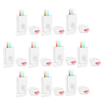 GREENCYCLE 10PK Motion Dectector, Outdoor Motion Sensor Alarm, Wireless Driveaway Alarm, Home Security Business Detector Alert System, Infrared PIR Sensor, IP64 Waterproof, Long Range Protect Property