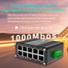 Mini Industrial 8-Port 10/100/1000T 802.3at PoE + 2-Port 10/100/1000T Din Rail Mount Compact Ethernet Switch, 48~57V DC Unmanaged Network Switch 20Gbps Switching Capacity view 3