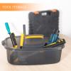 Large Cleaning Supplies Caddy Portable Shower Basket Supply Organizer with Handle Plastic Bucket Tool Storage for Bathroom, Bedroom, Kitchen, College Dorm, Garden, Clear Grey 2 Pack view 2