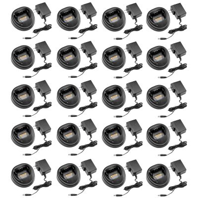 (20PCS) WPLN4137BR WPLN4138 Charger [2025 New Version] for Motorola CP200 CP200D CP200XLS PR400 DEP450 CP150 PMLN6598 EPNN9288A NNTN4851A NNTN4970A NNTN4497DR Battery Charger
