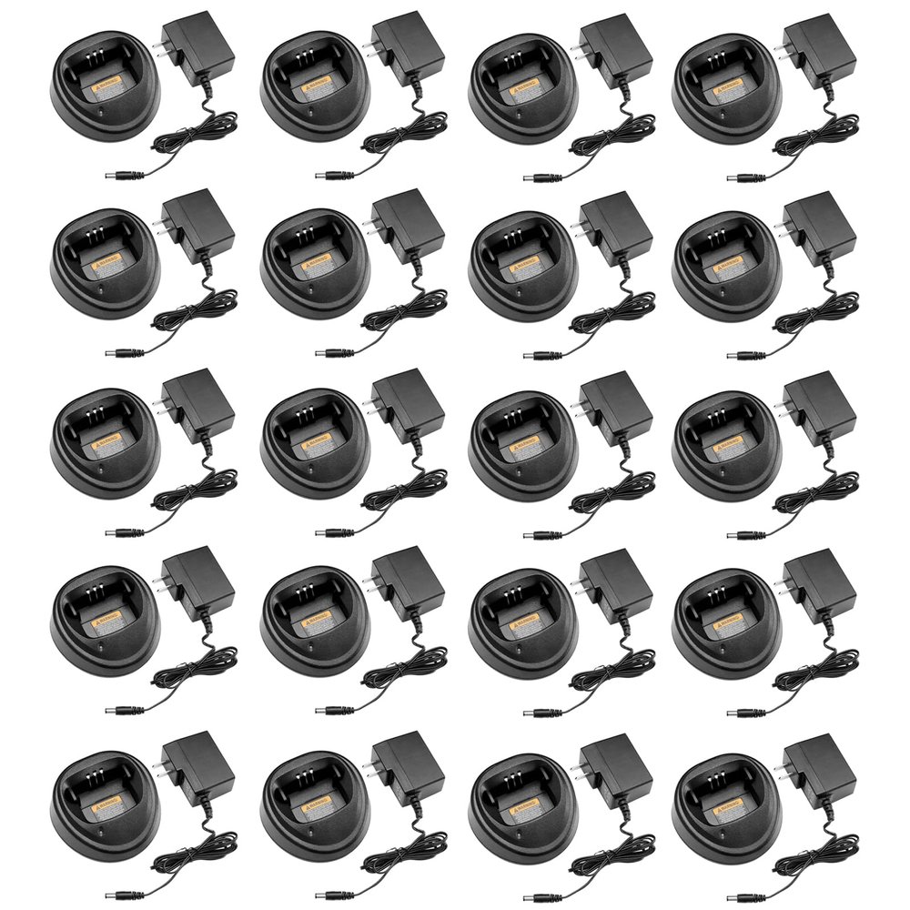 (20PCS) WPLN4137BR WPLN4138 Charger [2025 New Version] for Motorola CP200 CP200D CP200XLS PR400 DEP450 CP150 PMLN6598 EPNN9288A NNTN4851A NNTN4970A NNTN4497DR Battery Charger