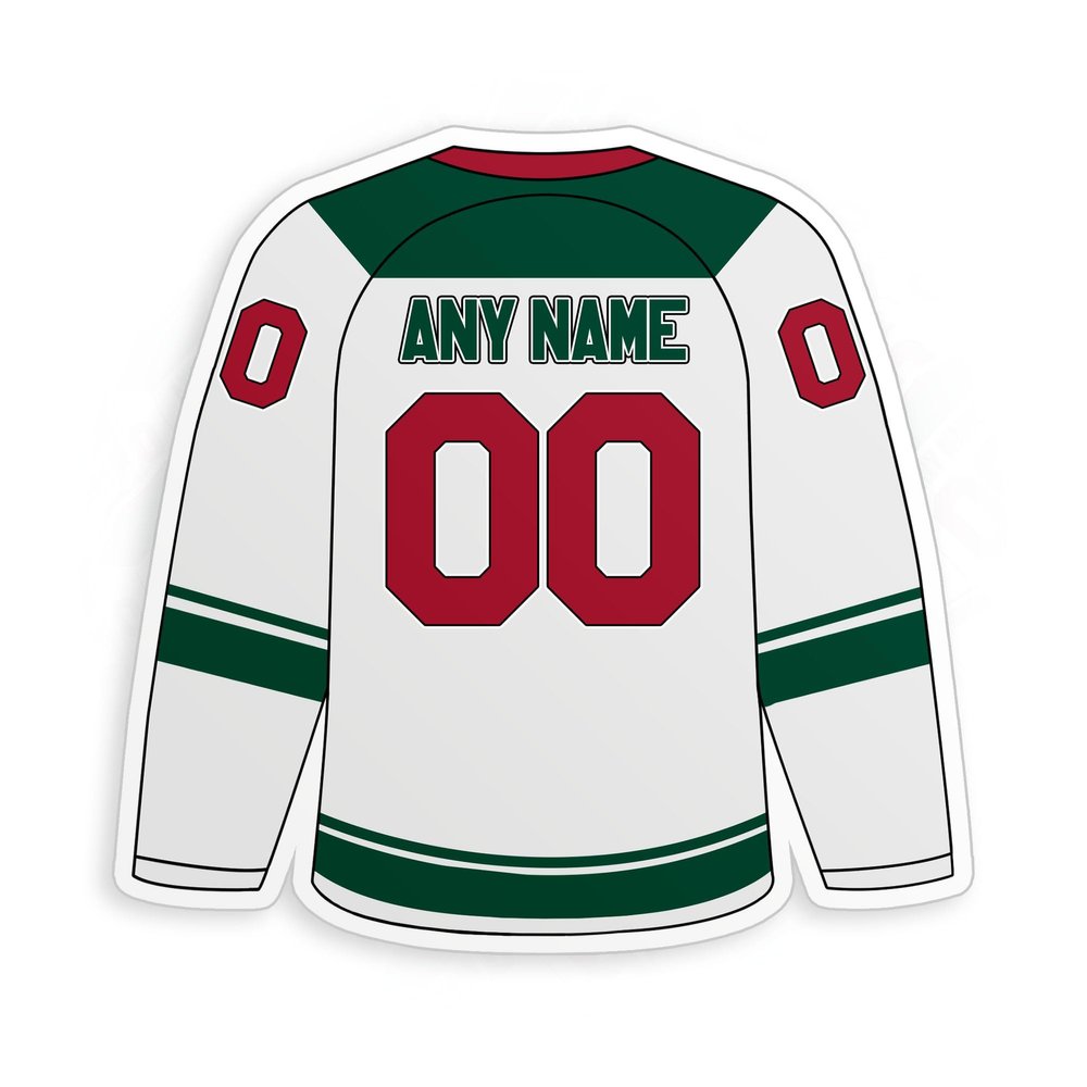 Hockey Personalized Sticker, Custom Name Number Ice Hockey Jersey Back Side Waterproof Die-Cut Vinyl Sticker Decal for Water Bottle, Phone, Laptop, Hockey Sticks Birthday Gifts Sports Lover for Men