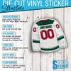 Hockey Personalized Sticker, Custom Name Number Ice Hockey Jersey Back Side Waterproof Die-Cut Vinyl Sticker Decal for Water Bottle, Phone, Laptop, Hockey Sticks Birthday Gifts Sports Lover for Men view 4