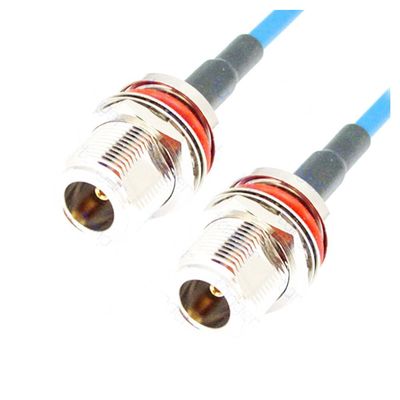 N Type Female to Female Jack Straight with 20in 50cm RG402 RG141 RG-402Blue Semi Flexible Jumper Low Loss Cable