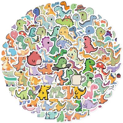 100PCS Cute Dinosaur Stickers for Kids, Hapiuen Waterproof Vinyl Small Stickers Packs for Water Bottle Laptop Phone Skateboard Scrapbook, Teaching Rewards,Party Supplies (Dinosaur)