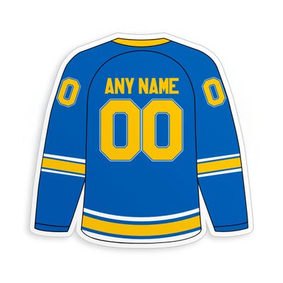 Hockey Personalized Sticker, Custom Name Number Ice Hockey Jersey Back Side Waterproof Die-Cut Vinyl Sticker Decal for Water Bottle, Phone, Laptop, Hockey Sticks Birthday Gifts Sports Lover for Men