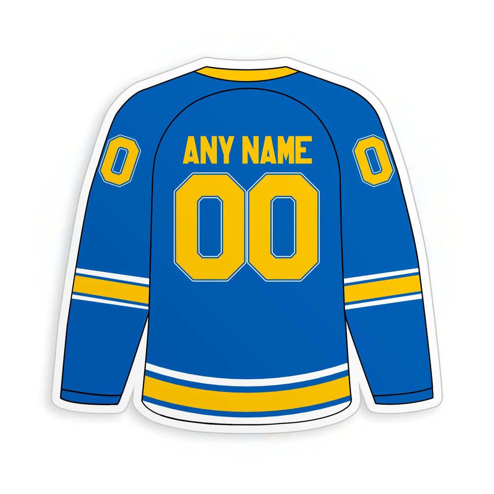 Hockey Personalized Sticker, Custom Name Number Ice Hockey Jersey Back Side Waterproof Die-Cut Vinyl Sticker Decal for Water Bottle, Phone, Laptop, Hockey Sticks Birthday Gifts Sports Lover for Men