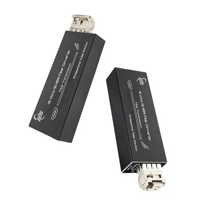 Lcantve Mini 4K HDMI Fiber Converter Supporting 4K*2K@30Hz Resolution, Uncompressed HDMI Video Fiber Extender with 10G SFP Modules, Up to 20KM Over Single Mode LC Fiber