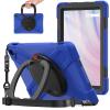 360  Rotation Portable Case for Fire HD 10 2023 10.1 inch Tablet, Rugged Case Rotating Stand Hand Strap Shoulder Carrying Strap Outdoor Cover,Blue view 1