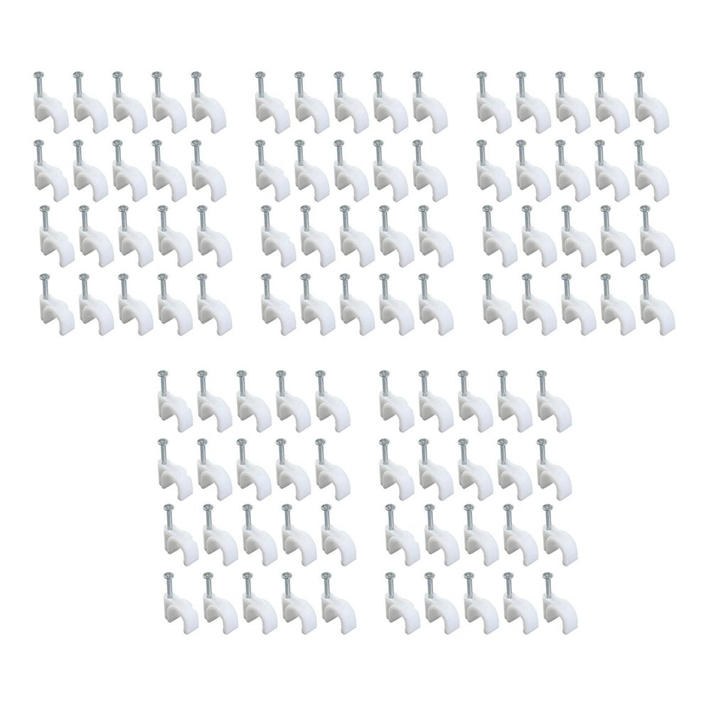Pilipane 100 PCS 5mm Steel Nail Line Clips, for Long-Lasting Cable Fixing Clips for Neat Cord Management on Wall