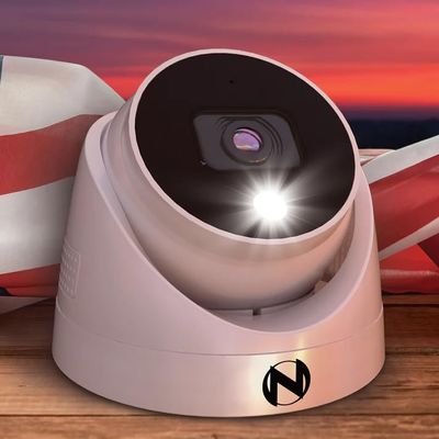 Night Owl FTD4 Add On Wired 2K HD Indoor/Outdoor Deterrence Dome Cameras with 2-Way Audio (1-Pack) (Requires Compatible DVR - Sold Separately)