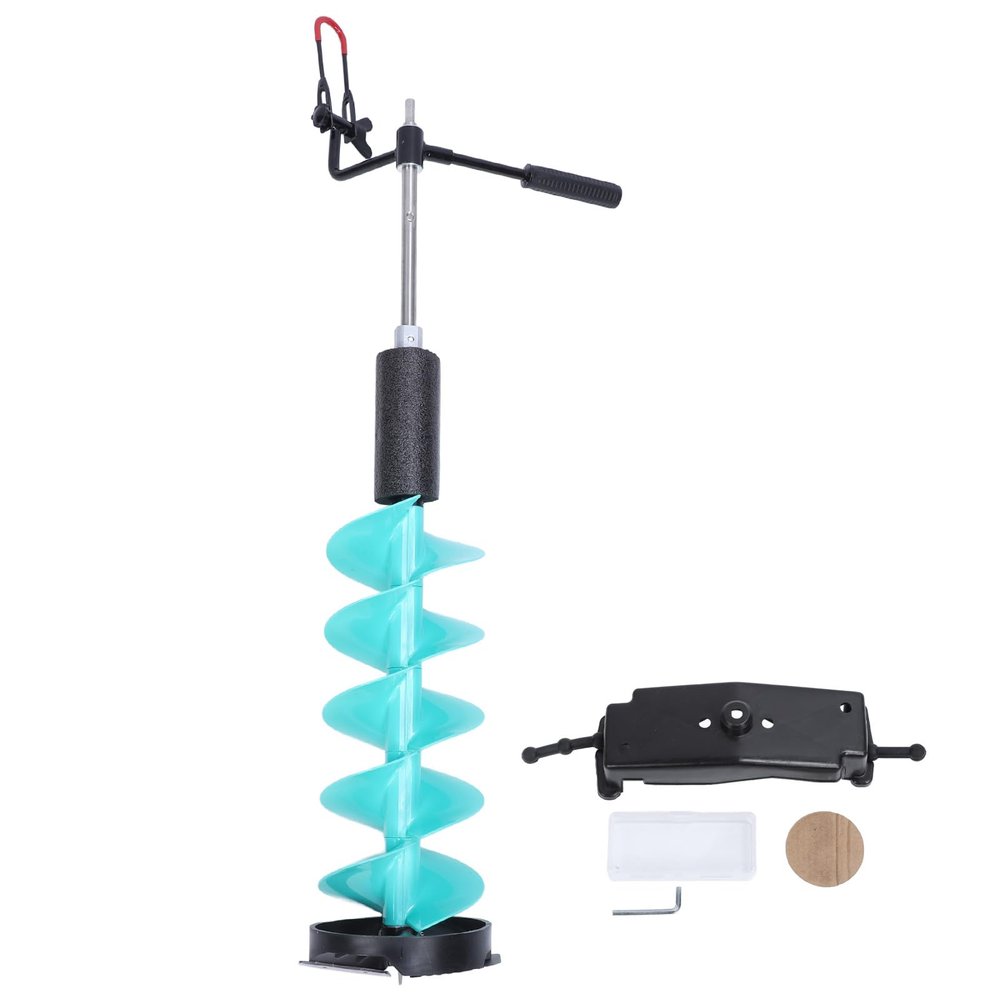 gernie Electric Ice Auger Kit, 8in Rotation Diameter Incisive Blade Ice Drill Auger with Positioner Extension Rod, Ice Fishing Auger Unversial Adapter for Ice Fishing Enthusiasts, gerniephfyin6oev