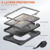 360  Rotation Portable Case for Fire HD 10 2023 10.1 inch Tablet, Rugged Case Rotating Stand Hand Strap Shoulder Carrying Strap Outdoor Cover,Black view 2