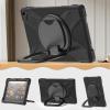 360  Rotation Portable Case for Fire HD 10 2023 10.1 inch Tablet, Rugged Case Rotating Stand Hand Strap Shoulder Carrying Strap Outdoor Cover,Black view 4